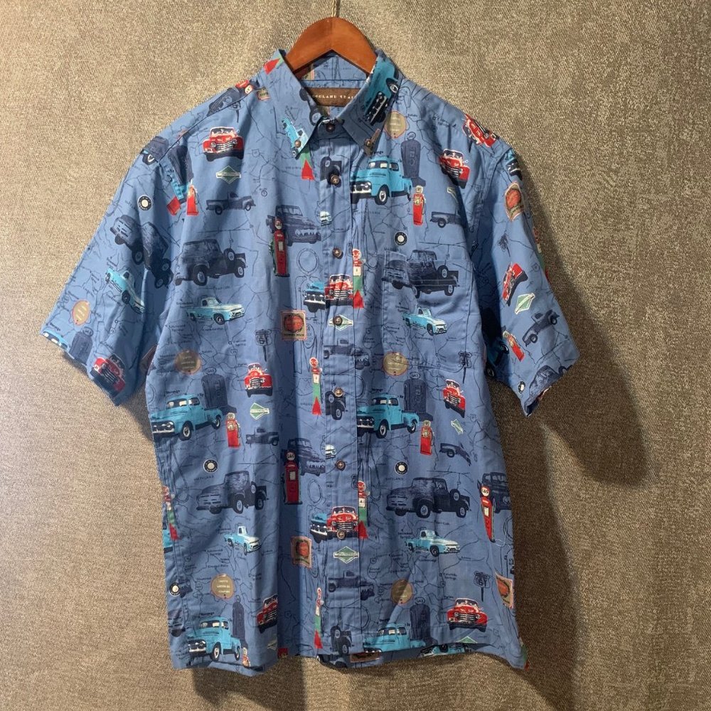Men's Woodland Trail Printed Button Down Shirt - size Medium